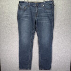 True Religion Jeans Mens 42W Blue Denim Rocco Slim Fit Casual